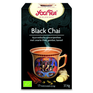 Black Chai thee van Yogi Tea - Drogisterij Mevrouw Ooievaar