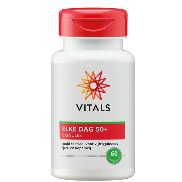 Elke dag 50+ capsules - multi vitaminen van Vitals. - Drogisterij Mevrouw Ooievaar