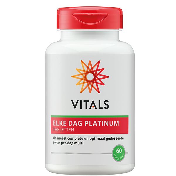 Elke dag Platinum tabletten - multi vitaminen van Vitals. - Drogisterij Mevrouw Ooievaar