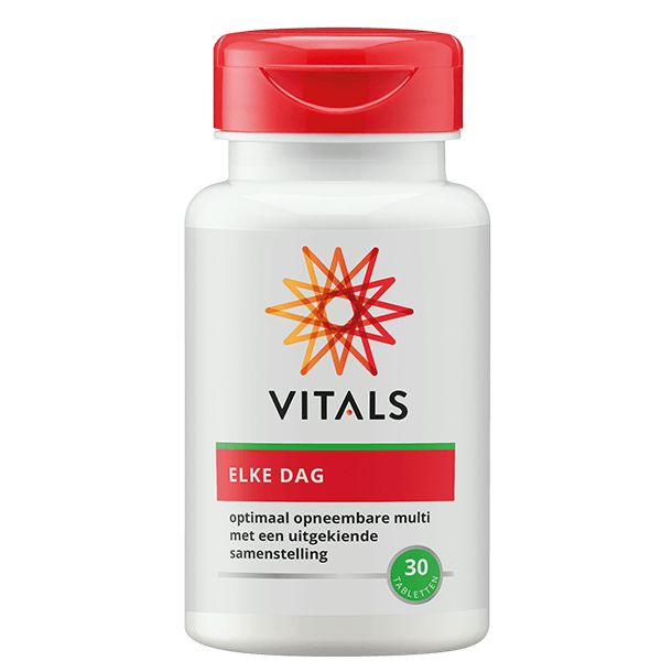 Elke dag tabletten, 30 stuks - multi vitaminen van Vitals. - Drogisterij Mevrouw Ooievaar
