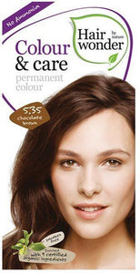 Haarkleuring zonder ammonia, nr 5.35 Chocolat Brown van Hairwonder - Drogisterij Mevrouw Ooievaar