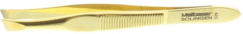pincet 423-G  verguld scheef  - Drogisterij Mevrouw Ooievaar