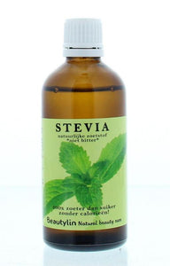Stevia, niet bittere zoetstoef in druppelflesje van Beautylin. 100 ml.