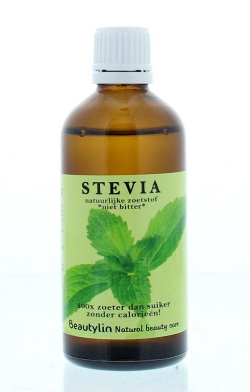 Stevia, niet bittere zoetstoef in druppelflesje van Beautylin. 100 ml.