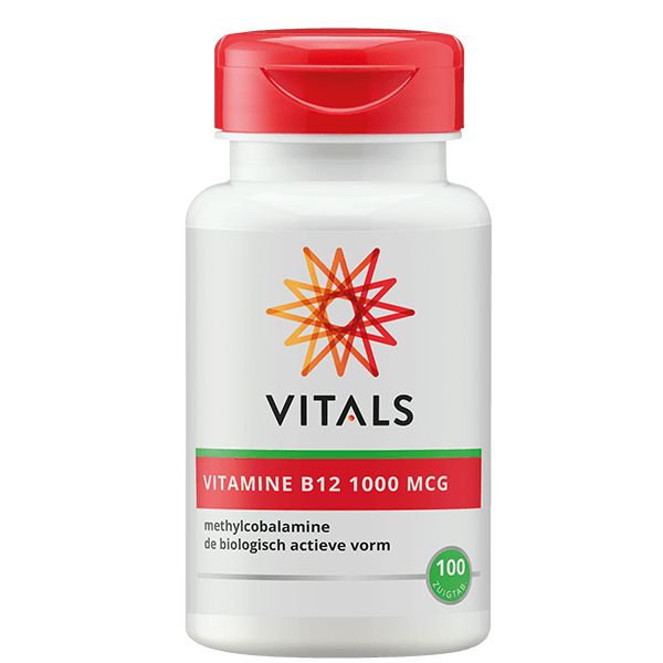 Vitamine B12 1000 MCG, 100 zuigtabletten van Vitals - Drogisterij Mevrouw Ooievaar