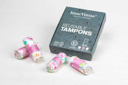 Wasbare tampons Flower in de maten mini, regular of heavy, van Imse Vimse - Drogisterij Mevrouw Ooievaar