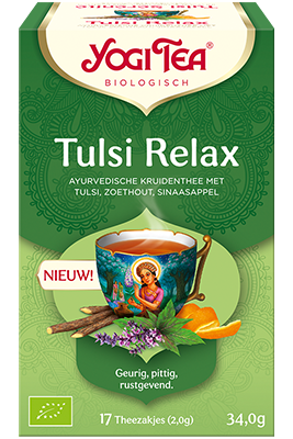 Tulsi Relax thee van Yogi Tea - Drogisterij Mevrouw Ooievaar